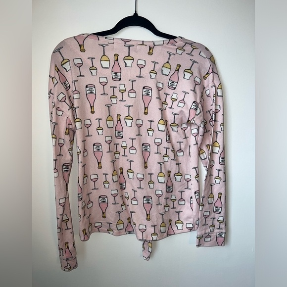 KIKIT Pink Wine Plush Pajama Lounge Set Long Sleeve Pants Sleepwear Set Small - Picture 4 of 8